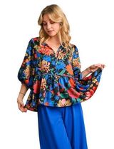Umgee Spring Into Fall Floral Boho Top Size XL Photo 0