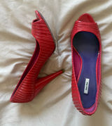 Miu Miu  | Red/Pink Patent Leather peep toe heels Photo 0