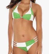 NWT RELLECIGA Women's Suede Strappy Triangle Bikini Set Sz Med Photo 0