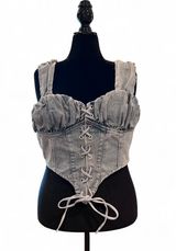 PLT Jean Lace Up Sleeveless Crop Top - plus size 12 16 22 Pretty Little Thing  Photo 0