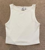 Princess Polly Ribbed White Tank Photo 0