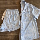 Stars Above Light Blue silky pajama Set- size L Photo 0