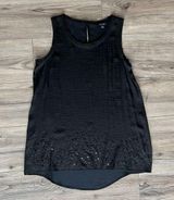 Vera Wang Tank Top Satin Sequins Small Photo 0