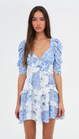 For Love And Lemons Rosalyn Blue Mini Dress Photo 0