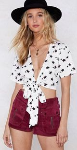 Nasty Gal Star Print Wrap Shirt Photo 0
