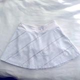 White  Knit Tennis Skirt High Waist Soft Band Photo 0
