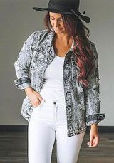 Distressed Denim Jacket Size M Photo 0