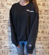 Champion Inspired Sweatshirt in Black Photo 0