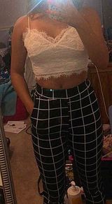 White Lace Crop Top Size M Photo 0