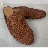 American Eagle  Outfitters Brown Woven Mule Small Heel Size 10 slip on Summer Photo 0