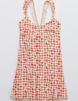 Offline by tennis mini dress red/cream/white ruffle straps size large Photo 0