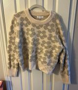 white and gold flower sweater Size L Photo 0