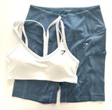 Gymshark S/M Pocket Shorts & Strap Feature Sports Bra Set Photo 0