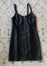 Charlotte Russe Black Leather like Zip Up Dress - NEW W/ TAG Photo 0