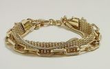 NWOT J. Crew Triple Chain Linked Stacked Bracelet tone more silver than gold Photo 0