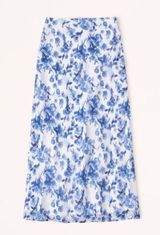 Blue Floral Midi Skirt Photo 0