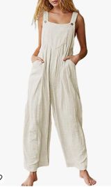 Fiona Jolin Wide Leg Overalls Tan Photo 0