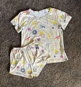 Pajama set short sleeve shorts size XS Yellow Photo 0