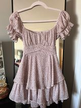 Francesca’s Light Pink Floral Romper Photo 0