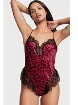 Victoria's Secret Very Sexy Red Animal Satin Lace High Photo 0