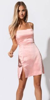Wild Honey Pink Satin Dress Photo 0