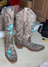 Cowboy Boots Brown Size 7 Photo 0