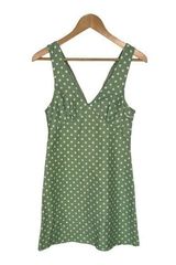 ASOS Design Green Linen Blend V-Neck Mini Slip Dress in Sage Spot Size 4 New Photo 0