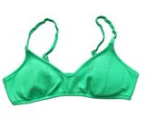 Aerie Crinkle V Scoop Bikini Top Small Women’s Green 3914 NWT Photo 0