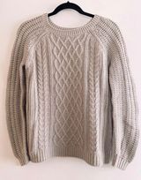 Forever 21 Oatmeal Beige Neutral Cable Knit Sweater Photo 0
