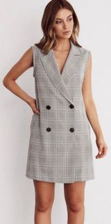 Vetta Black & White The Blazer Capsule Convertible Plaid Dress Size Medium Photo 0