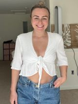 Divided White Ruffle Shirt Photo 0