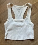 Abercrombie Crop Tank White Ribbed Photo 0
