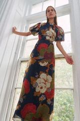 New Made With Love Maxi Boho Floral Dress Size Large Red Photo 0