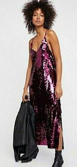 Free People Intimately Paillette Party Sequin Midi Dress in Pink Photo 0