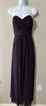 Bill Levkoff Strapless Chiffon Bridesmaid Dress Evening Gown Purple Size 4 Photo 0
