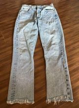 AGOLDE denim Riley high rise straight crop in zephyr size 25  style a056d-811 Photo 0