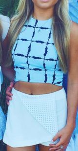 J.O.A. Light Blue Crop Top Photo 0