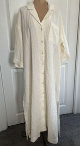 Madewell Lightestspun Cover-Up Double Gauze Maxi Shirtdress Ivory Size L Photo 0