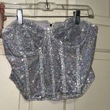 Sequin Strapless Crop Top Photo 0