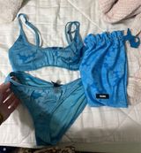 Blue Flower Triangl Bikini Photo 0