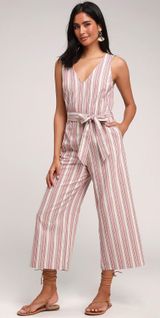 Lulus Striped Culotte Jumpsuit Photo 0
