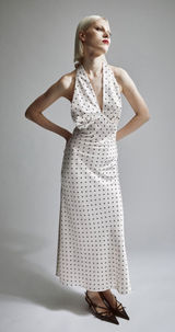 Bardot Citron Polka Dot Midi Dress In Ivory Spot XS Photo 0