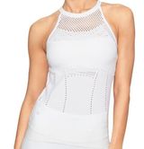 Athleta Trophy Tank Top Diamond Mesh Perforated Racerback Bright White Medium Photo 0