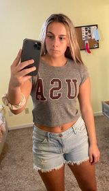 PacSun Gray USA Crop Top Photo 0