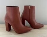 Shoedazzle Brown Faux Leather Booties Photo 0