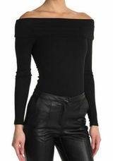 Revolve AFRM ribbed off shoulder bodysuit black size M NWT Photo 0