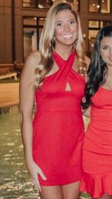 NBD Red Cocktail Dress Photo 0