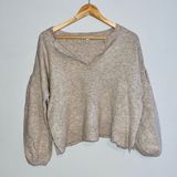 MADWELL Wool Cropped Sweater Balloon Sleeve Sz L Photo 0