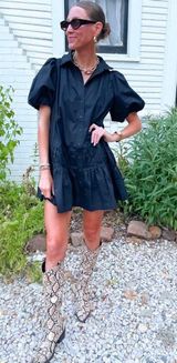 Black Puff Sleeve Mini dress Photo 0