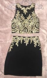 Abby Paris Gold and Black Homecoming dress Photo 0
